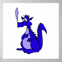 Blue Dragon with smoke