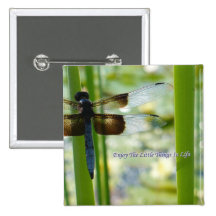 Blue Dragonfly Button