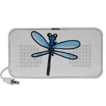 Blue dragonfly travel speakers