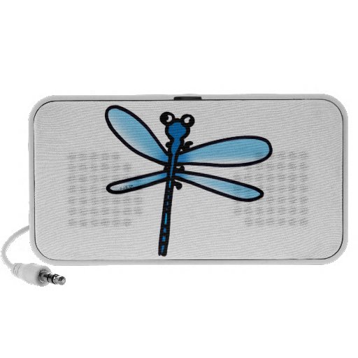 Blue dragonfly travel speakers