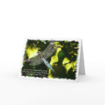 Blue Dragonfly with Green Leaves/Quotation Greeting Card