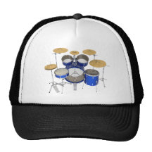 Blue Drum Kit: Mesh Hat