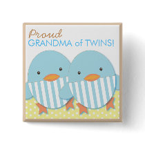 Blue Ducky Twin Boys Proud Grandma Pin
