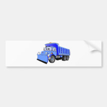 Blue Dump Truck Cartoon Bumper Stickers