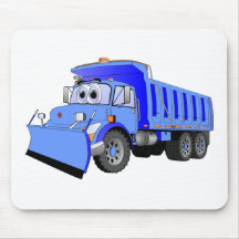 Blue Dump Truck Cartoon Mouse Mat