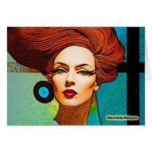"Blue Earring" Greeting Cards