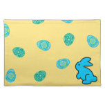 Blue Easter Eggs And Blue Bunny Easter Decor Place Mats