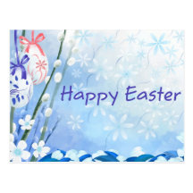 Blue Easter Post Card