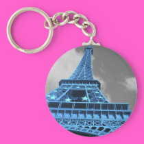 Blue Eiffel Tower keychains