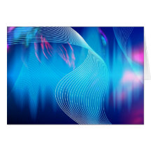 Blue Electric Audio Waveform Abstract Greeting Card