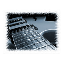Blue Electric Guitar Close-up Postcard