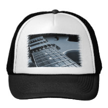 Blue Electric Guitar Close-up Trucker Hat
