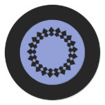 Blue Elegant Round Design. Art Deco Style. Sticker