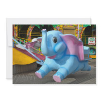 Blue Elephant at a Fun Fair Invitation
