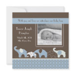 Blue Elephant Baby Boy Announcement