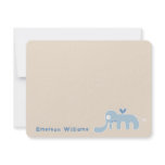 Blue Elephant Baby Boy Thank You Card Personalized Announcements