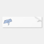 Blue Elephant Face. Cartoon Bumper Sticker