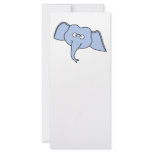 Blue Elephant with Glasses. Cartoon Art. Custom rack cards