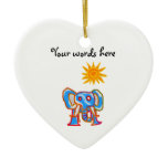 Blue elephant with sunshine ornament