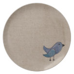 Blue Emo Bird Dinner Plates