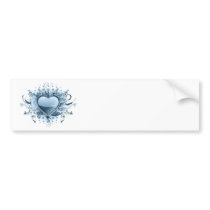 Blue Emo Heart  Bumper Sticker