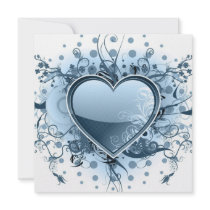 Blue Emo Heart Invitations