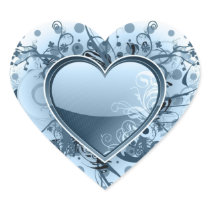 Blue Emo Heart  Sticker
