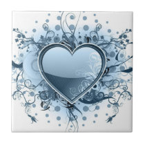 Blue Emo Heart Tile or Trivet tiles