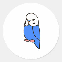 Blue English Budgie Stickers