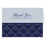 Blue English Wedding Thank You Card