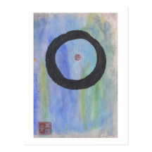 Blue Enso (Zen Circle) of Tranquillity Postcard