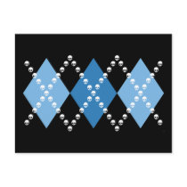 Blue Evil Argyle Postcard