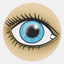 Blue Eye icon Round Stickers
