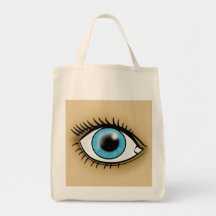 Blue Eye icon Tote Bags