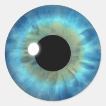 Blue Eye Iris Cool Eyeball Custom Round Stickers