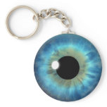 Blue Eye Iris Eyeball Cool Custom Round Key Chain