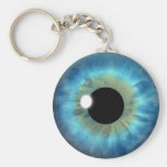 Blue Eye Iris Eyeball Cool Custom Round Key Chain
