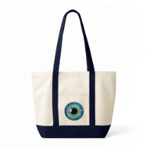 Blue Eye Iris Impulse Cool Custom Tote Bags