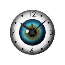 Blue Eyeball Iris Eye Custom Medium Round Clock