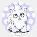Blue Eyed Cutie Face Kitten Round Stickers