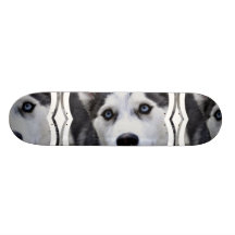Blue Eyed Husky Skateboard