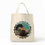 Blue Eyed Lemur Grocery Tote Bag