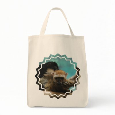 Blue Eyed Lemur Grocery Tote Bag by WildlifeAnimals