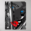 blue eyes - red lips posters