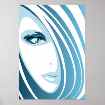 Blue face poster