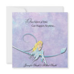Blue Fairy on Purple Watercolor Wedding Announcement