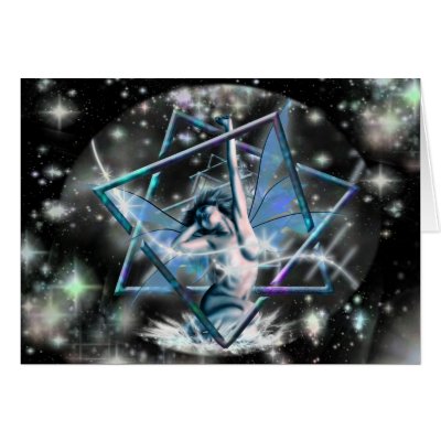 Blue Fairy Septagram Greeting Cards by Rockangel2