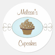Blue Fancy Cupcakes Stickers