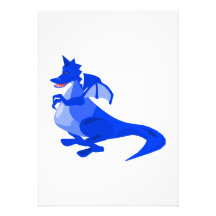 Blue Fantasy Cute Dragon Personalized Invites