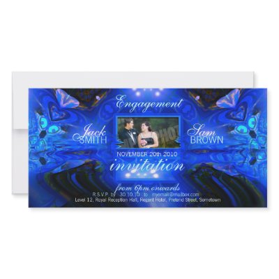 Blue Fantasy Invitation Photo Card by onlinecards